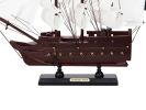 Wooden Caribbean Pirate White Sails Model Pirate Ship 12""