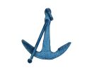 Rustic Light Blue Whitewashed Cast Iron Anchor Paperweight 5""