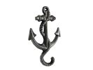 Rustic Silver Cast Iron Anchor Hook 5&quot;