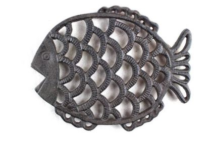 Cast Iron Big Fish Trivet 8""