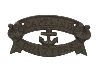 Cast Iron Captains Quarters Sign 8""