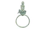 Antique Bronze Cast Iron Mermaid Towel Holder 8.5""