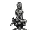 Antique Silver Cast Iron Mermaid Towel Holder 8.5""