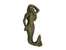 Rustic Gold Cast Iron Mermaid Hook 6""