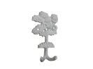 Whitewashed Cast Iron Oak Tree Decorative Metal Wall Hooks 6.5""