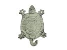 Whitewashed Cast Iron Turtle Key Hook 6""