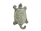 Whitewashed Cast Iron Turtle Key Hook 6""