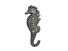 Rustic Silver Cast Iron Seahorse Hook 5""