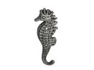 Rustic Silver Cast Iron Seahorse Hook 5""