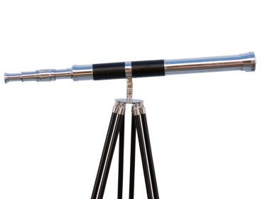 Admirals Floor Standing Chrome with Leather Telescope 60""