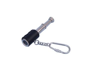 Chrome Spyglass with Leather Keychain 6""