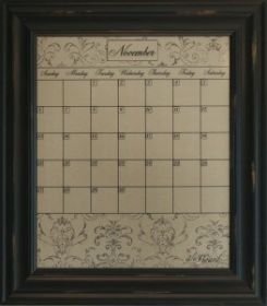 Dry Erase Calendar Board Framed Black Large Mocha Home Decoration