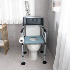 Black shower toilet chair and bucket