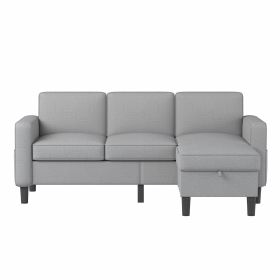 Best Choice Products Upholstered Sectional Sofa for Home, Apartment, Dorm, Bonus Room, Compact Spaces w/Chaise Lounge, 3-Seat, L-Shape Design