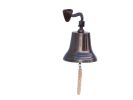 Antiqued Copper Hanging Ships Bell 11""