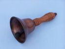 Antique Copper Hand Bell with Wood Handle 6""