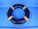 Blue Painted Decorative Life Ring with Rope Bands 20""