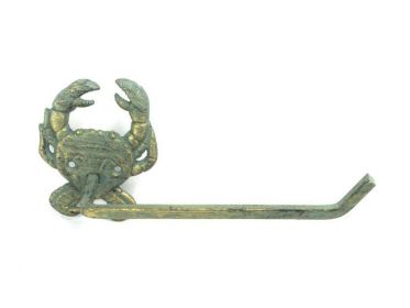 Antique Bronze Cast Iron Crab Toilet Paper Holder 10""