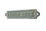 Antique Seaworn Bronze Cast Iron Poop Deck Sign 6""