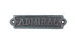 Seaworn Blue Cast Iron Admiral Sign 6""