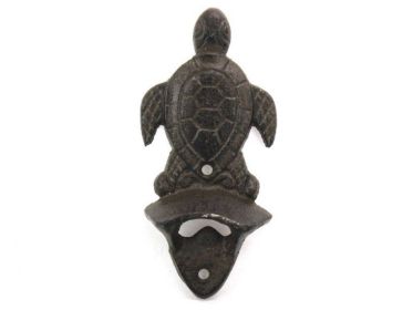 Cast Iron Wall Mounted Sea Turtle Bottle Opener 6""