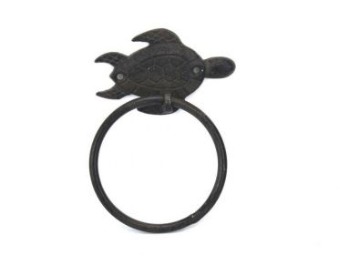 Cast Iron Sea Turtle Towel Holder 7""