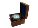 Antique Brass Gimbal Compass w/ Rosewood Box 5""