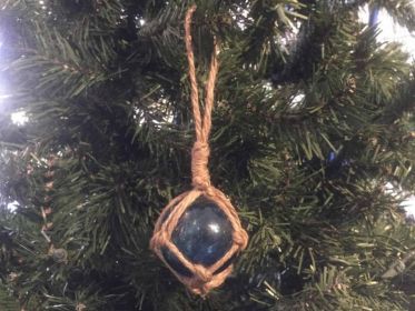 Light Blue Japanese Glass Ball Fishing Float Decoration Christmas Ornament 2""