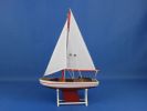 Wooden Decorative Sailboat 12"" - Red Sailboat Model