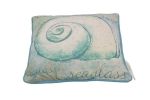 Blue and White Nautilus Decorative Throw Pillow 10""