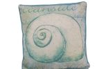 Blue and White Nautilus Decorative Throw Pillow 10""