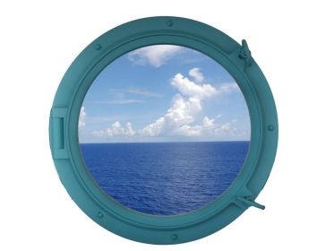 Light Blue Decorative Ship Porthole Window 24""