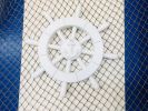 White Decorative Ship Wheel With Anchor 12""