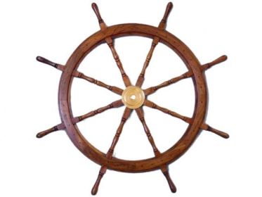 Deluxe Class Wood and Brass Decorative Ship Wheel 36""