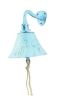 Dark Blue Whitewashed Cast Iron Hanging Ship's Bell 6""