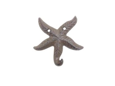 Cast Iron Wall Mounted Decorative Metal Starfish Hook 4'