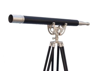 Floor Standing Brushed Nickel With Leather Anchormaster Telescope 65""