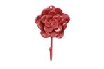 Rustic Red Cast Iron Decorative Rose Hook 7""