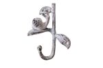 Whitewashed Cast Iron Decorative Snail Hook 6""