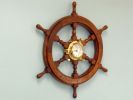 Deluxe Class Wood And Brass Ship Wheel Clock 24""