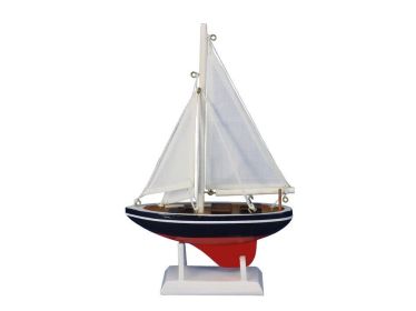 Wooden American Sailer Model Sailboat Decoration 9""