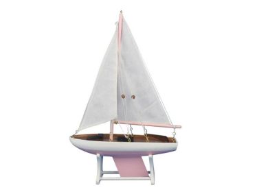 Wooden It Floats 12"" - Pink Floating Sailboat Model