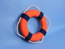 Vibrant Orange Decorative Lifering With Blue Bands 10""