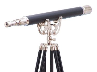 Floor Standing Chrome/Leather Anchormaster Telescope 65""