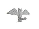 Whitewashed Cast Iron Flying Owl Decorative Metal Talons Wall Hooks 6""