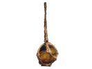 Amber Japanese Glass Ball Fishing Float With Brown Netting Decoration 2""