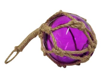 Purple Japanese Glass Ball Fishing Float Decoration Christmas Ornament 4""