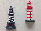 Wooden Cape Hatteras and Assateague Lighthouse Kitchen Magnets 4""