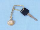 Solid Brass Seashell Keyring 5""