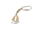 Solid Brass Yacht Key Chain 5""